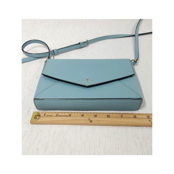 Kate Spade Monday Crossbody Bag Blue Leather Envelope - Picture 10 of 16